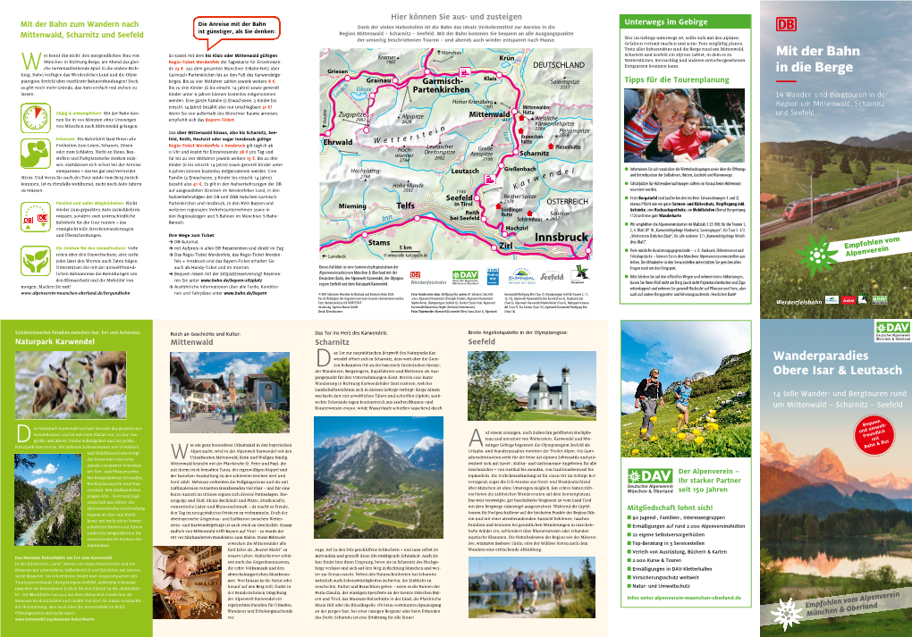 Mit Der Bahn Zum Wandern Nach Mittenwald, Scharnitz Und Seefeld