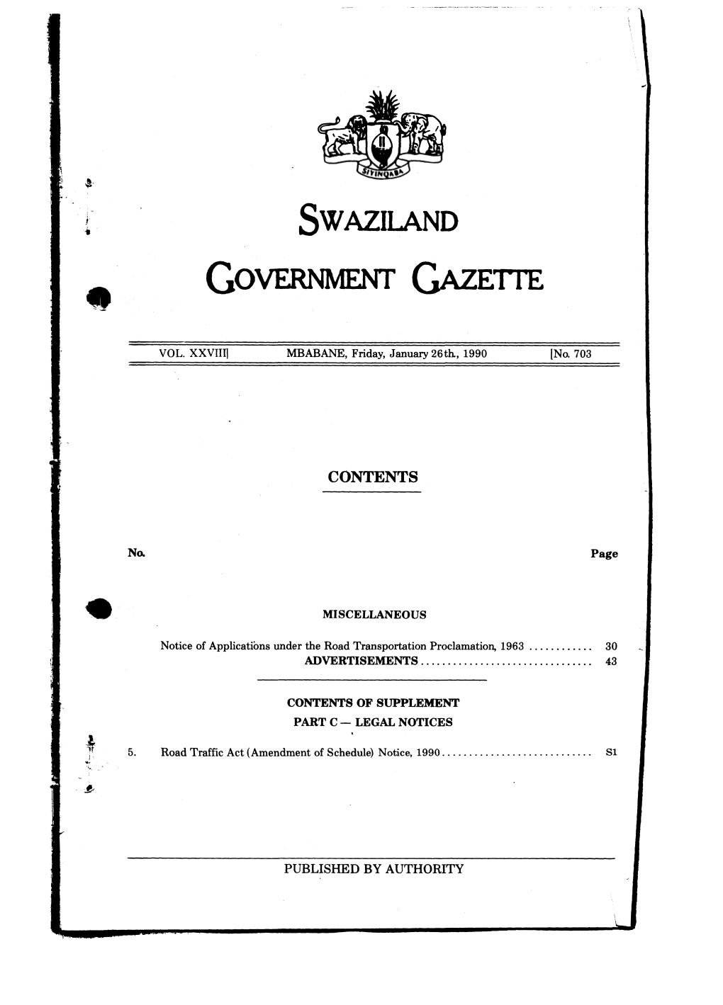 Swaziland Government Gazette