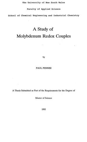 A Study of Molybdenum Redox Couples