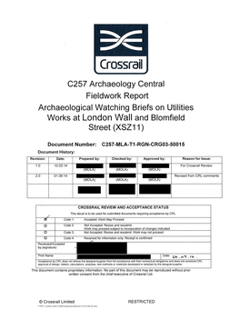 C257 London Wall and Blomfield Street Utilities WB FW Report.Pdf