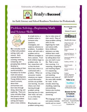 Problem Solving...Beginning Math and Science Skills (Continued)