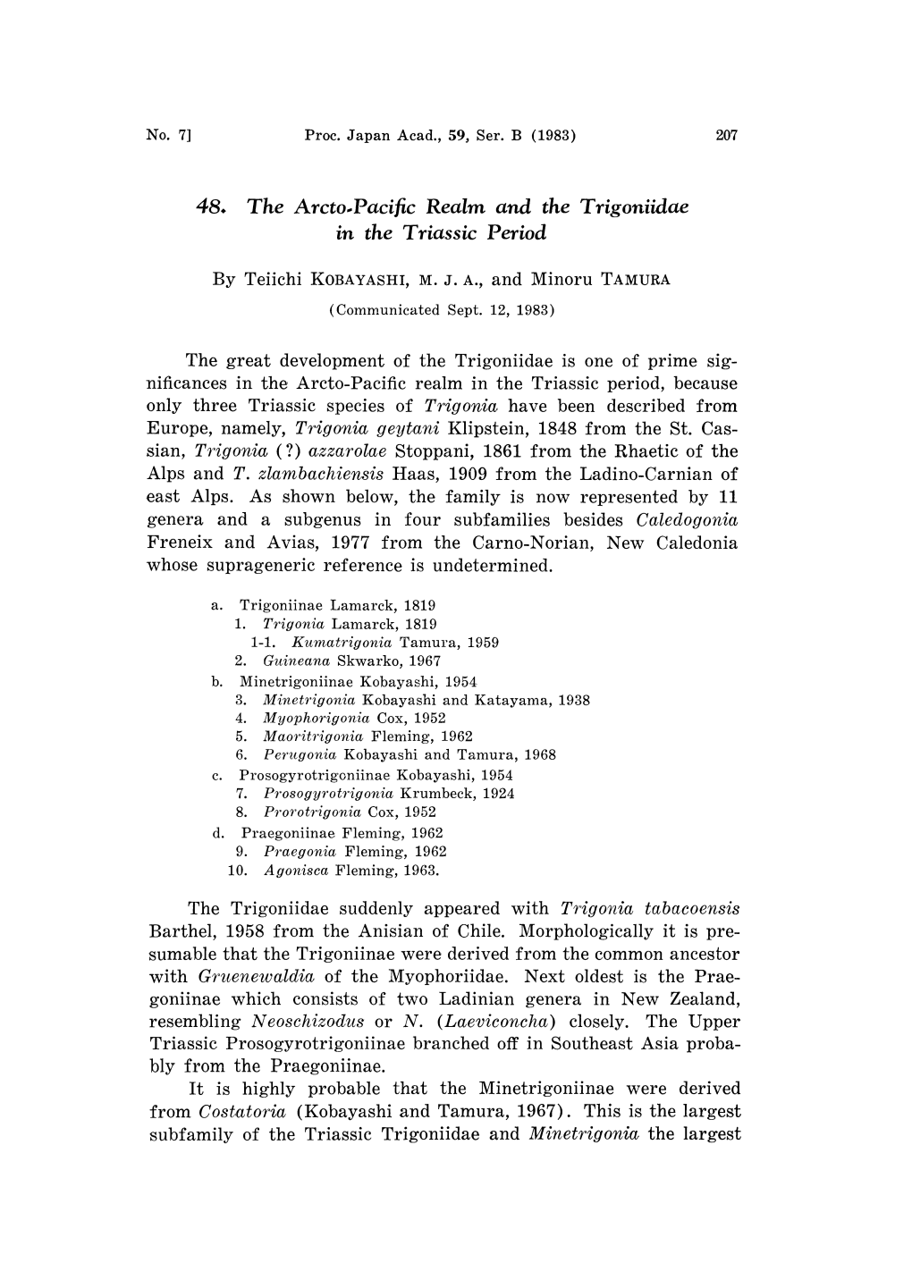 48. the Arcto-Pacific Realm and the Trigoniidae in the Triassic Period