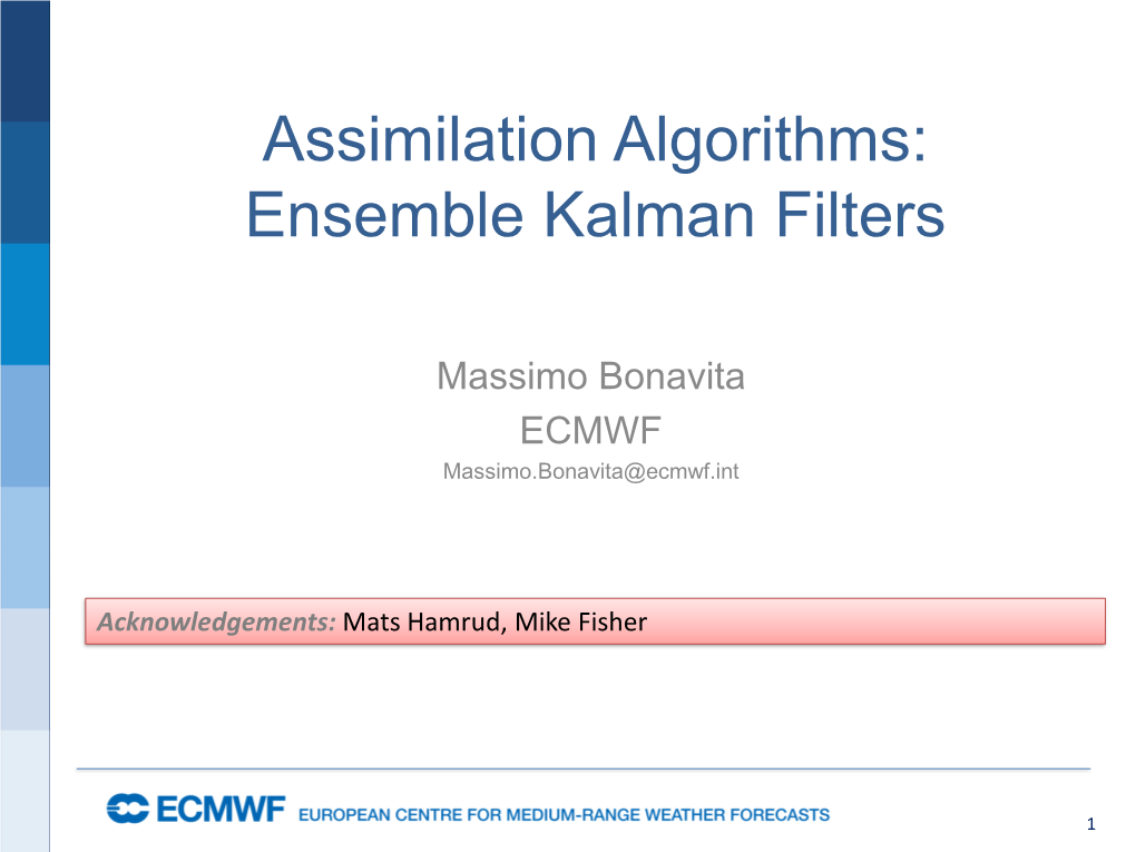 Ensemble Kalman Filters