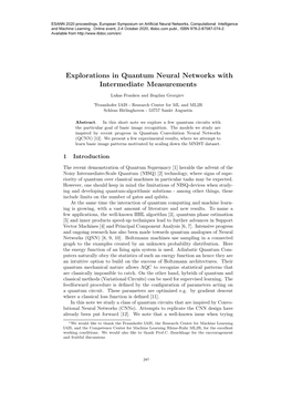 Explorations in Quantum Neural Networks with Intermediate Measurements