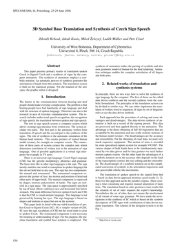 3D Symbol Base Translation and Synthesis of Czech Sign Speech