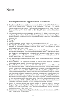 1 War Reparations and Hyperinflation in Germany