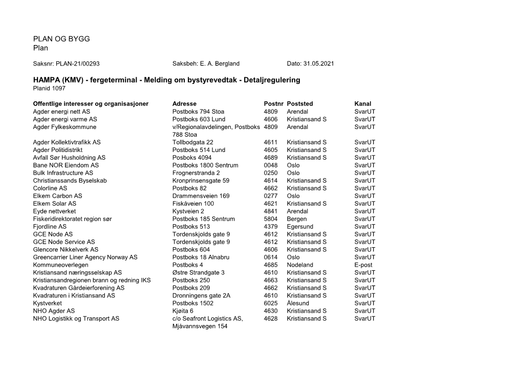 PLAN OG BYGG Plan HAMPA (KMV)