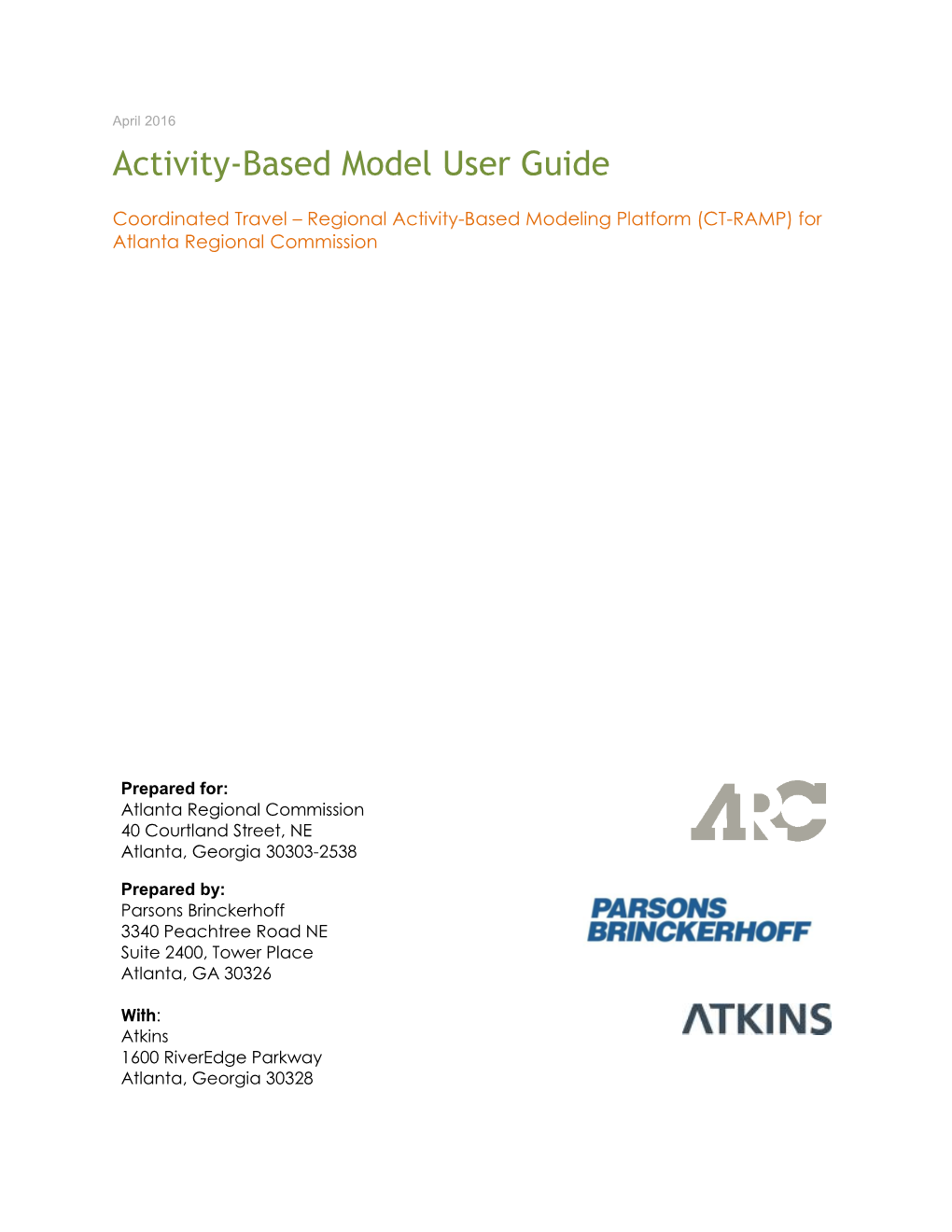 Activity-Based Model User Guide