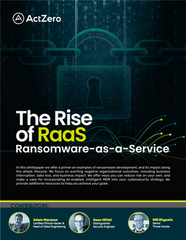 The Rise of Raas Ransomware-As-A-Service