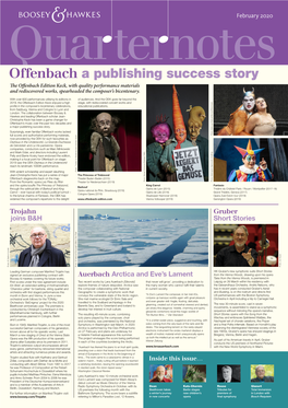 Offenbach a Publishing Success Story the Offenbach Edition Keck, with Quality Performance Materials and Rediscovered Works, Spearheaded the Composer’S Bicentenary