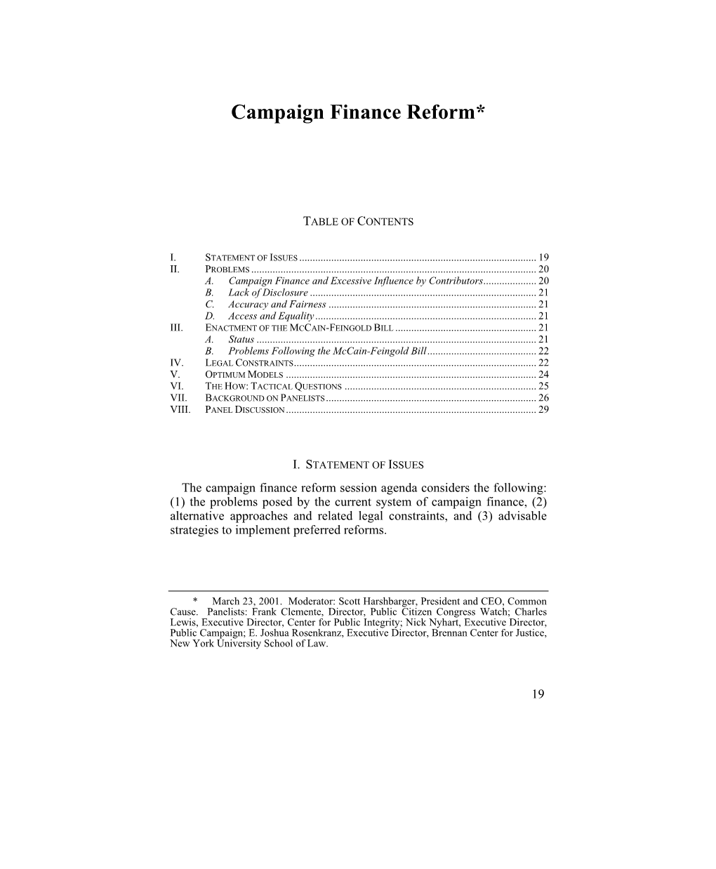 Campaign Finance Reform.Doc 1/15/2020 3:34 Pm