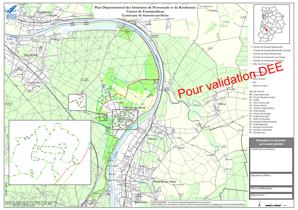 Plan Départemental Des Itinéraires De Promenade Et De Randonnée Canton De Fontainebleau Commune De Samois-Sur-Seine