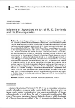 Influence of Japonisme on Art of M. K. Čiurlionis and His Contemporaries 85 DOI: 10.1515/Ijas-2015-0005