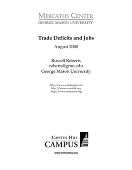 Trade Deficits and Jobs