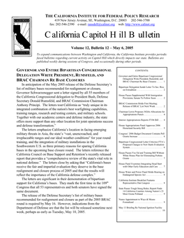 California Capitol Hill Bulletin 5.6.2005