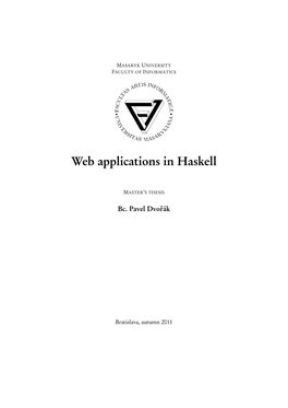 Web Applications in Haskell