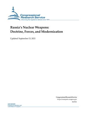 Russia's Nuclear Weapons: Doctrine, Forces, and Modernization