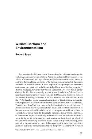 William Bartram and Environmentalism 67
