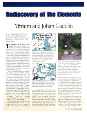 Yttrium and Johan Gadolin