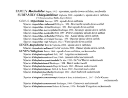 FAMILY Mochokidae Regan, 1912