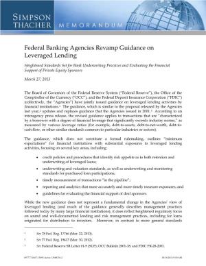 Federal Banking Agencies Revamp Guidance on Leveraged Lending