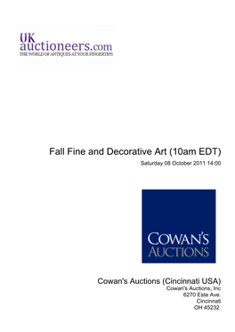 Fall Fine and Decorative Art (10Am EDT) Saturday 08 October 2011 14:00