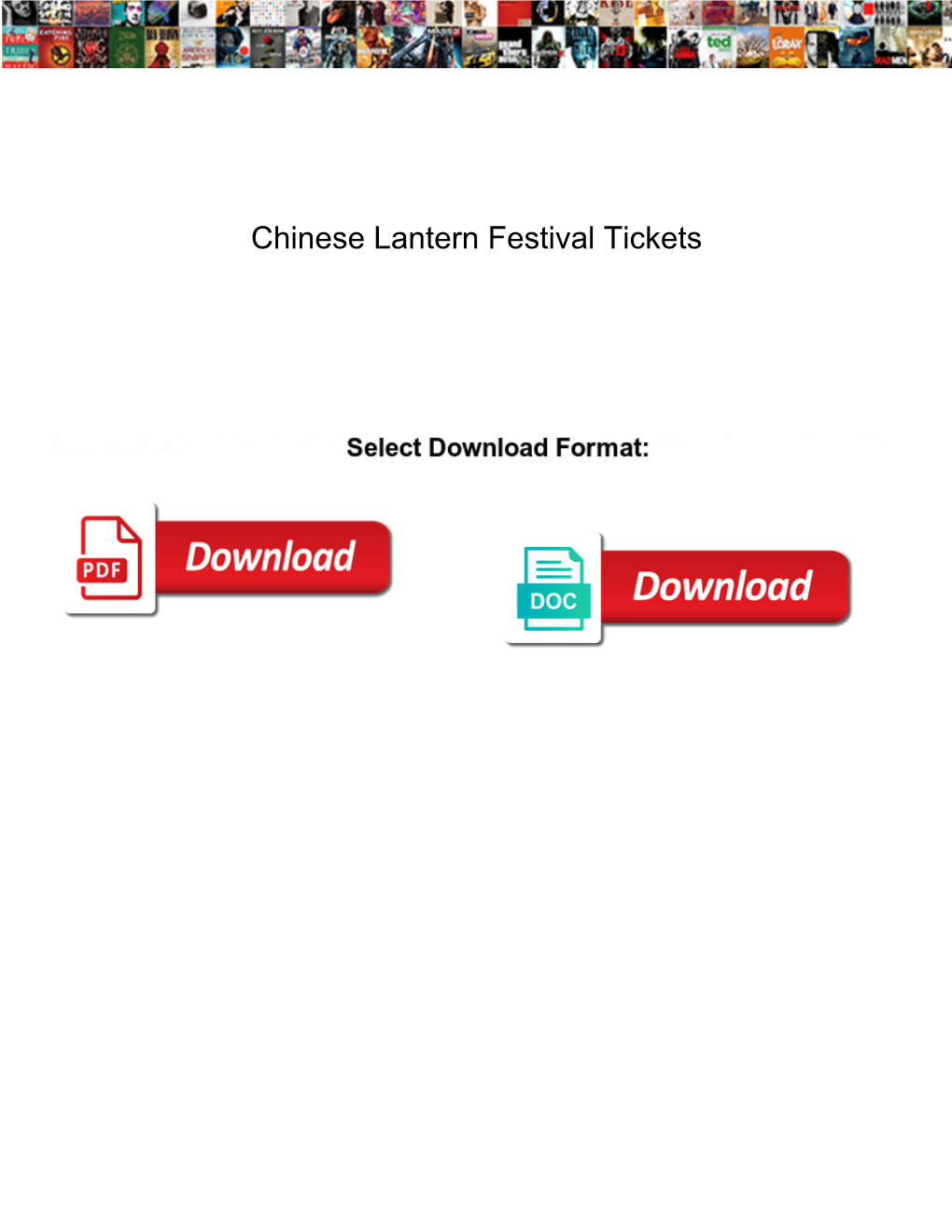 Chinese Lantern Festival Tickets