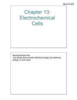 Chapter 13: Electrochemical Cells