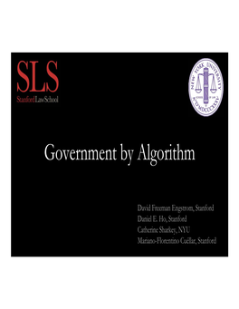 Government by Algorithm