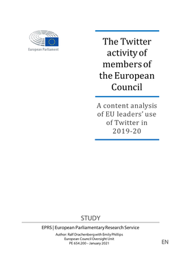 The Twitter Activity of Members of the European Council