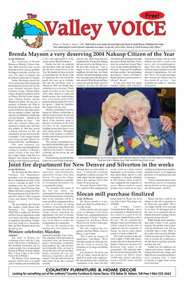 Brenda Mayson a Very Deserving 2004 Nakusp Citizen of the Year