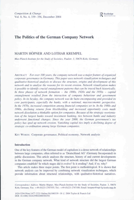 The Politics of the German Company Network