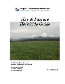 Hay & Pasture Herbicide Guide