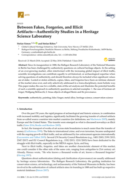 Between Fakes, Forgeries, and Illicit Artifacts—Authenticity Studies in a Heritage Science Laboratory