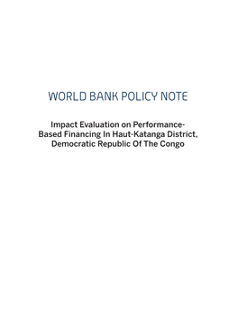 World Bank Policy Note