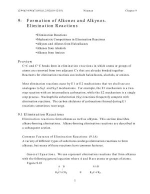 9: Formation of Alkenes and Alkynes. Elimination Reactions