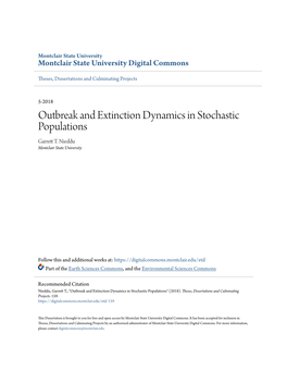 Outbreak and Extinction Dynamics in Stochastic Populations Garrett .T Nieddu Montclair State University