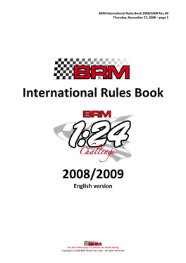 International Rules Book 2008/2009 Rev.00 Thursday, November 27, 2008 – Page 1