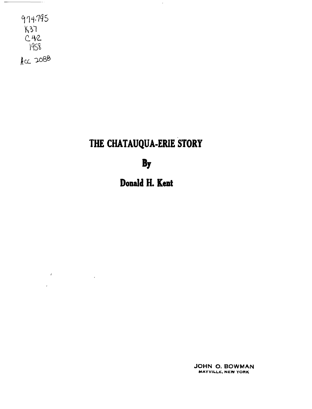 THE CHATAUQUA.ERIE STORY B, Donald H