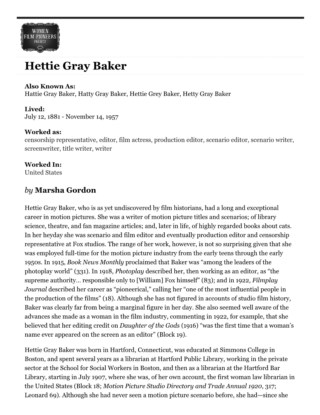 Hettie Gray Baker