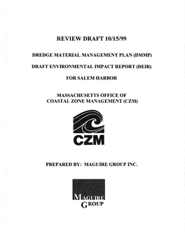 (DMMP) Draft Environmental Impact Report (DEIR) for Salem Harbor