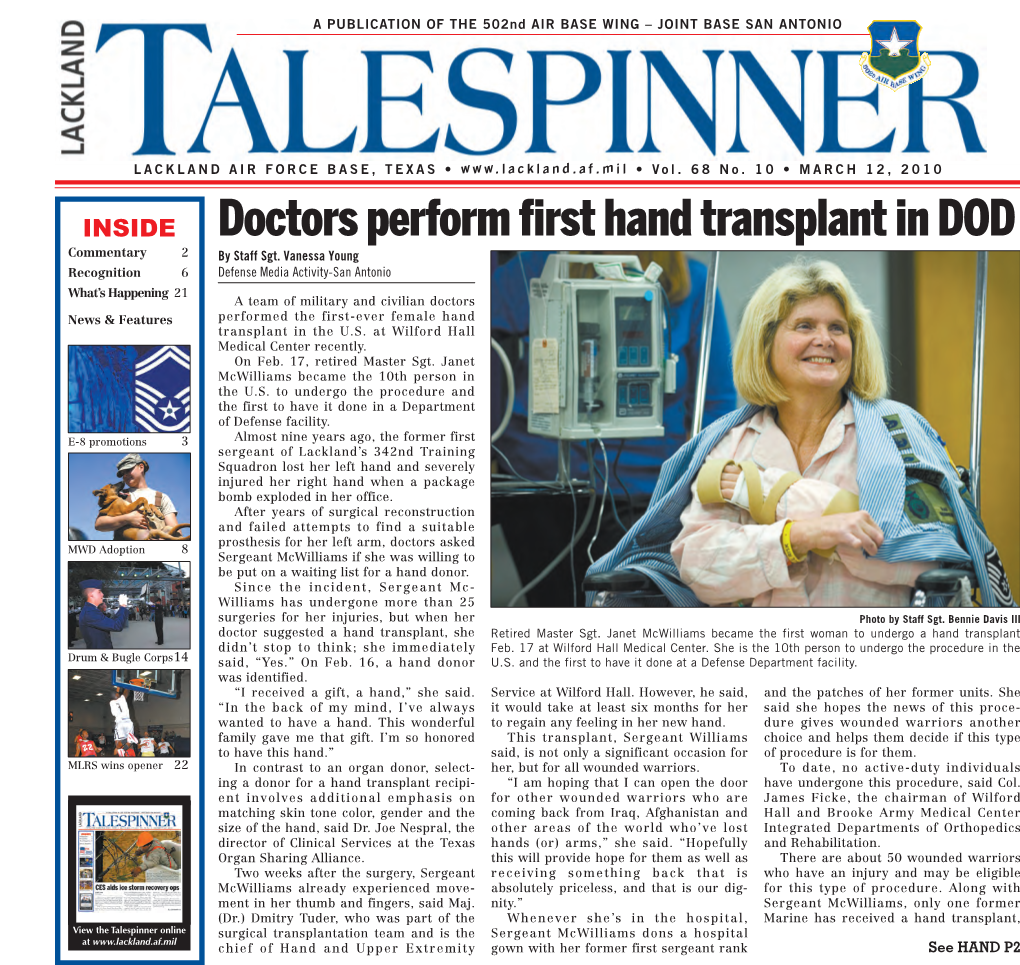 Doctors Perform First Hand Transplant in DOD Commentary 2 by Staff Sgt
