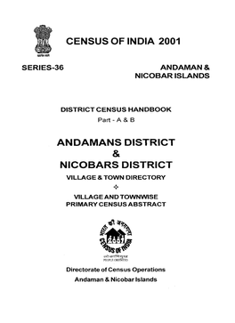 District Census Handbook, Andamans District & Nicobars, Part XII-A & B