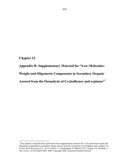 Low-Molecular- Weight and Oligomeric Components In