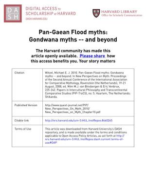Pan-Gaean Flood Myths: Gondwana Myths -- and Beyond