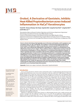 Orobol, a Derivative of Genistein, Inhibits Heat-Killed Propionibacterium Acnes-Induced Inflammation in Hacat Keratinocytes