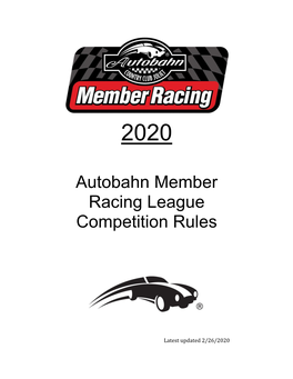 Autobahn Member Racing League Competition Rules