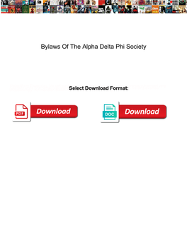 Bylaws of the Alpha Delta Phi Society