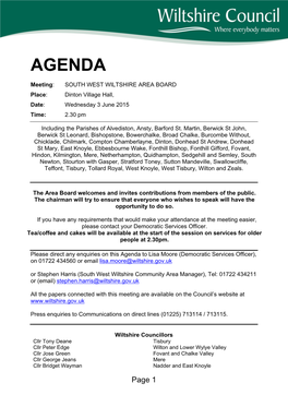 (Public Pack)Agenda Document for South West