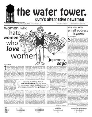 February 21, 2012 - Uvm, Burlington, Vt Uvm.Edu/~Watertwr - Thewatertower.Tumblr.Com